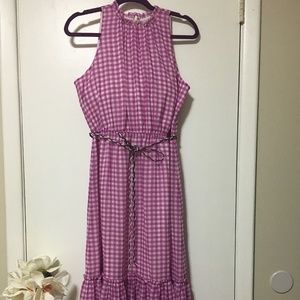 Ann Taylor loft gingham purple dress M